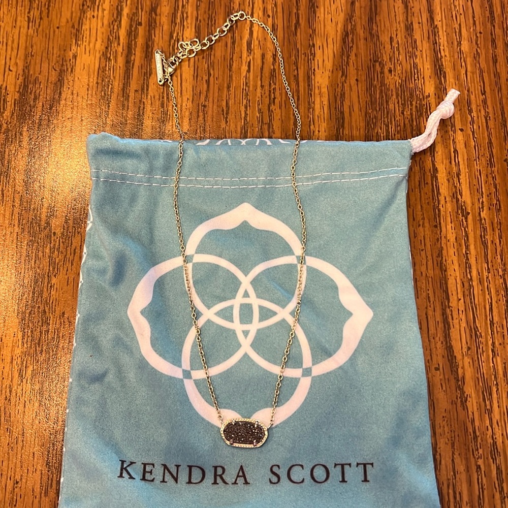 Kendra Scott Elisa Gold Pendant in Platinum Drusy